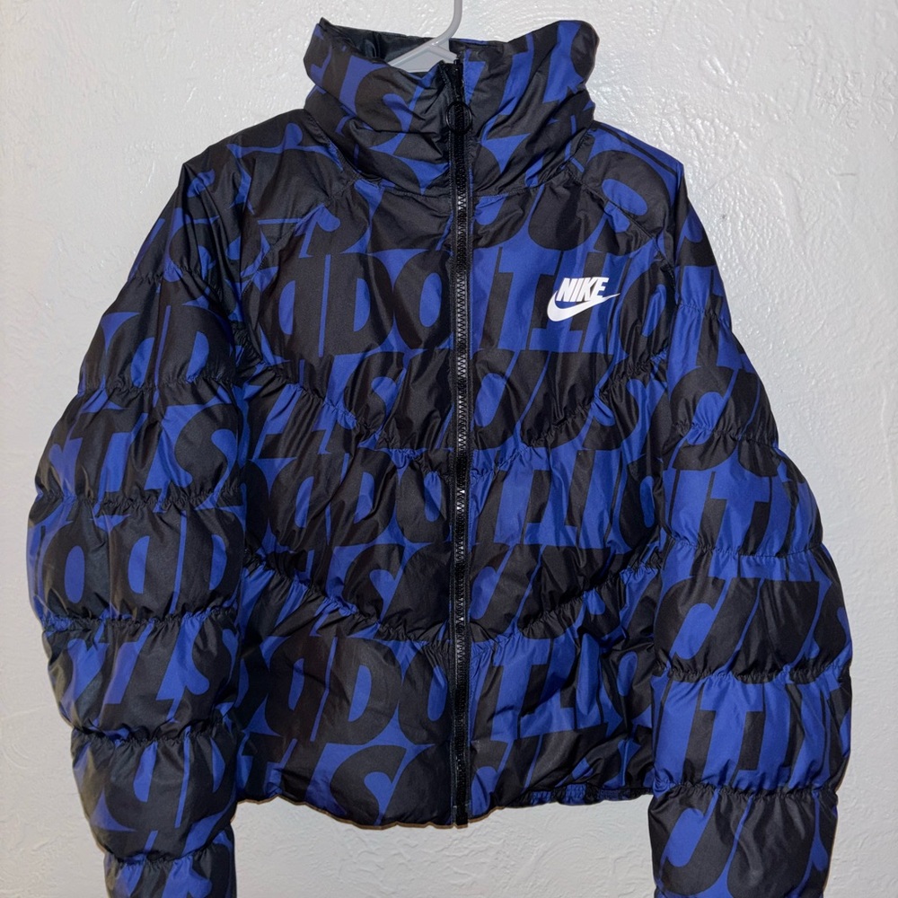 Nike Black and Blue Puffer